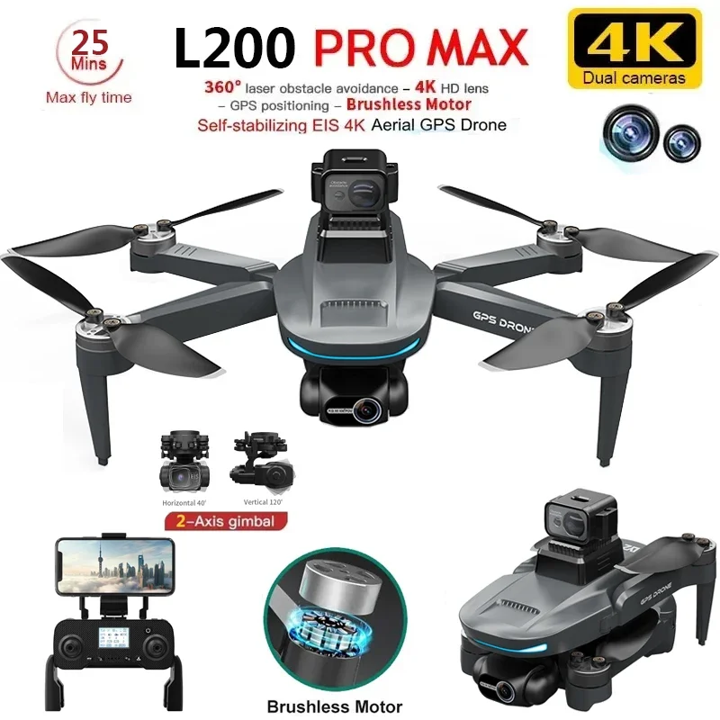 L200 PRO MAX Drone 4K 2-Axis P - Drone Racing Camera 리뷰 및 가격