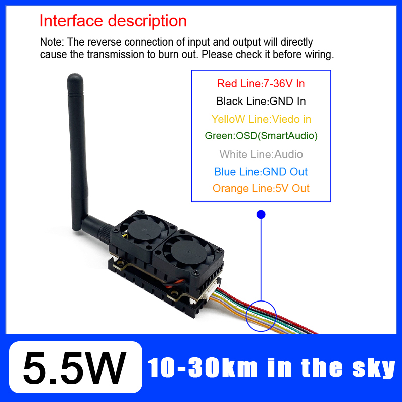 Long Range 5.8GHz 5.5W Video T - Drone Racing Vtx 리뷰 및 가격