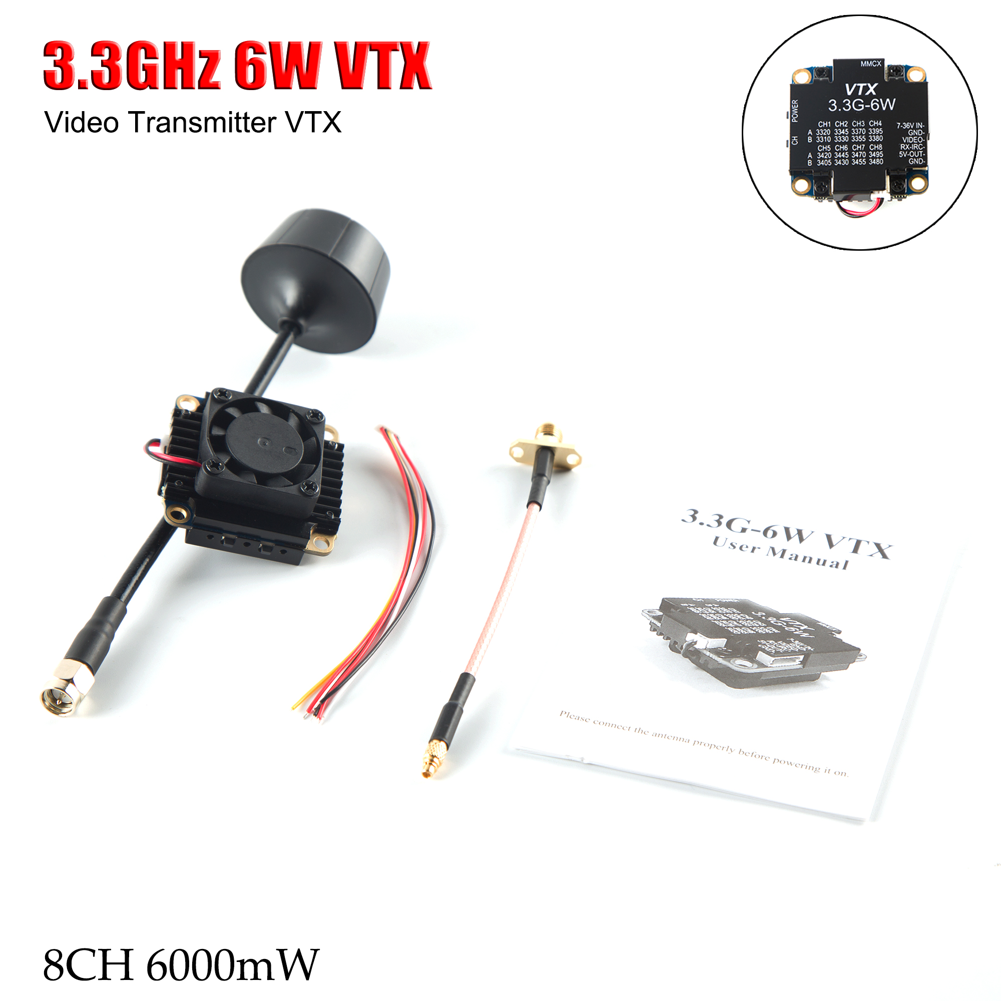 FPV Video Transmitter 3.3G 6W  - Drone Racing Vtx 리뷰 및 가격