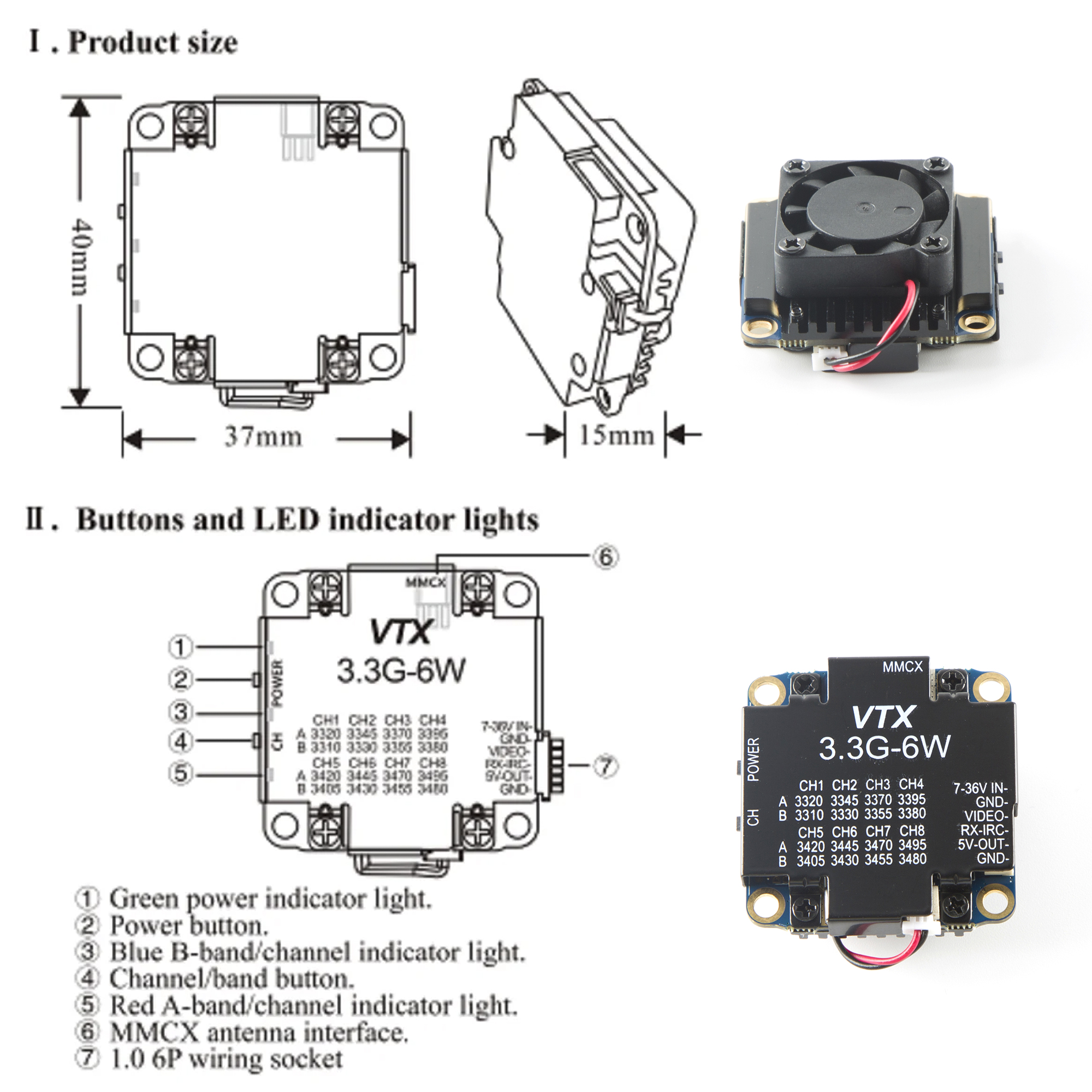 FPV Video Transmitter 3.3G 6W  - Drone Racing Vtx 리뷰 및 가격